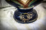 Vintage Satsuma-Style Moriage Vase: Hand-Painted Floral, Double Handles, Cobalt Blue