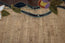 Fancy Stitched Cork and Italian Leather Table Runner, 12x24 Luxury Console centerpiece with Woolies Flannel Applique Floral Art.